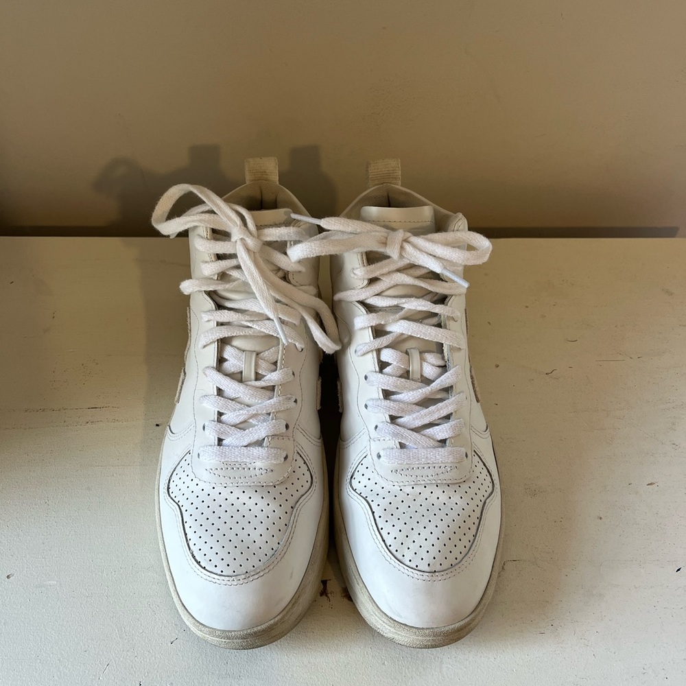 Veja V-15 High Top Lace-Up Sneakers White Neutral Women’s Size 9 - Picture 2 of 5
